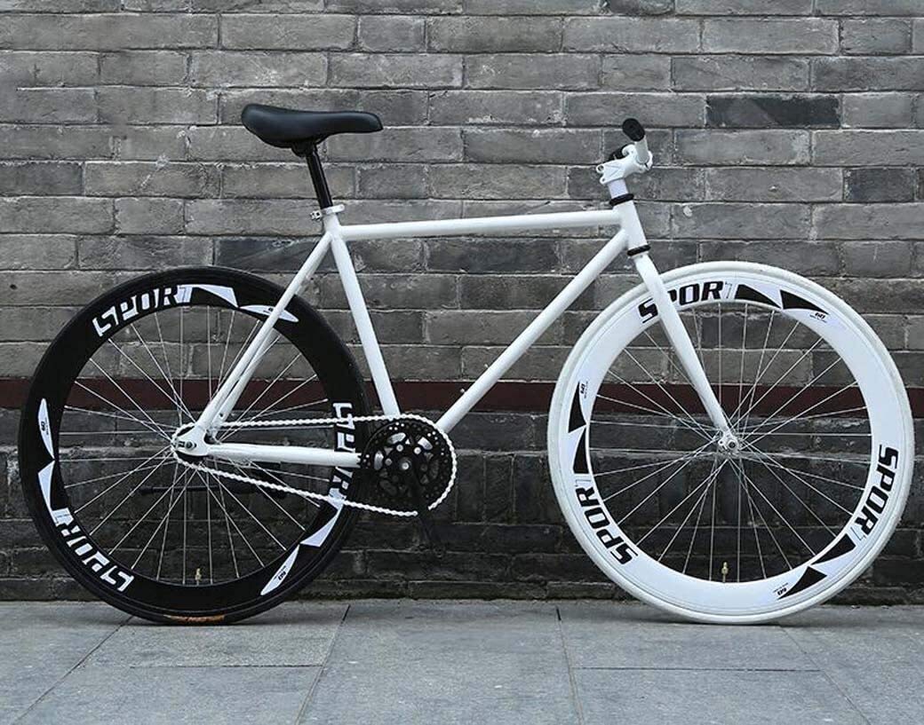 ALQPPM Road Bicycle, 26 inch Bikes, Stripped Back Fixie Brake System, High Carbon Steel Frame, Road Bicycle Racing, Men's and Women Adult,E/D/26 inch