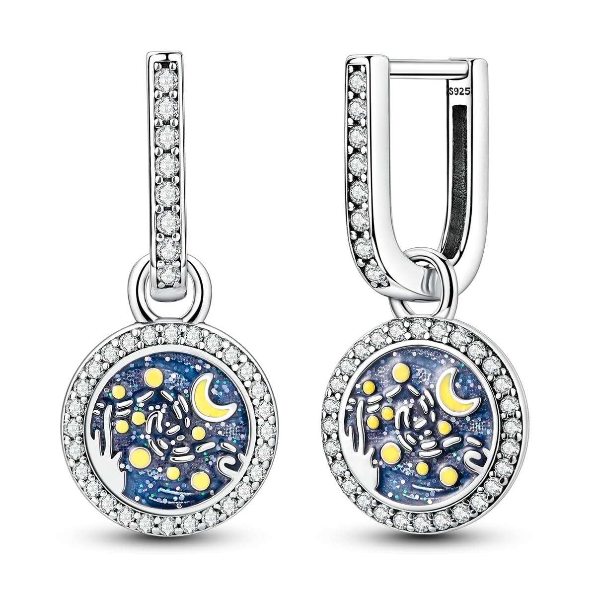 Orecchini A Cuore In Argento 925 Con Zirconi - Cerchio Minimalista, Donne - Foto 3