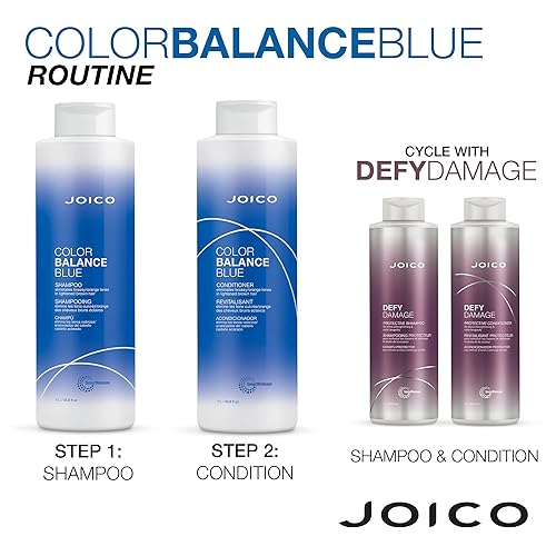 Miniatura 8 de Joico Champú y acondicionador Color Balance Blue  Para cabello castaño aclarado  Elimina los tonos naranja cobrizo  Aumenta la vitalidad del color y
