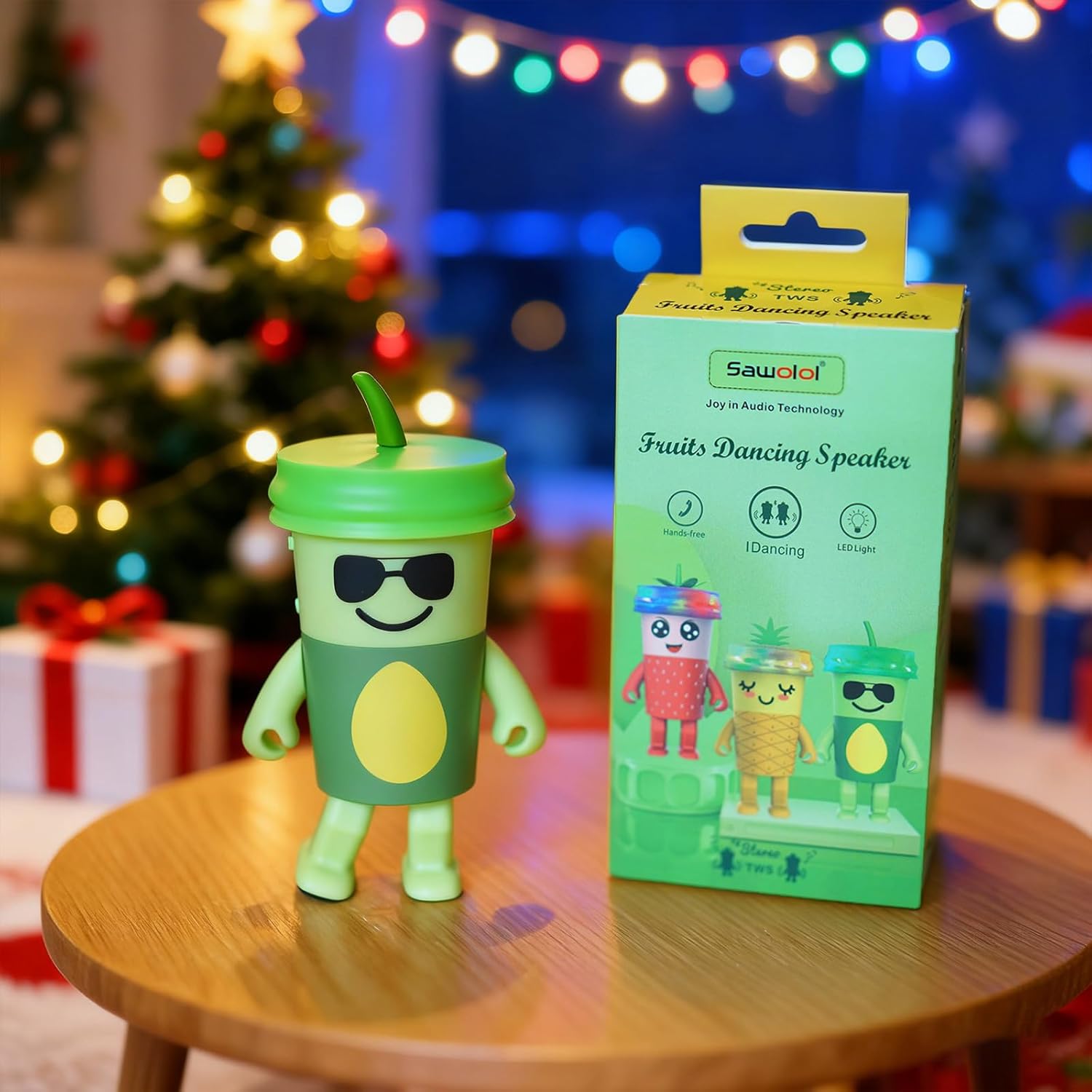 Bluetooth Wireless Kids Speakers: A Dancing Swing Music Player Mini Speaker with TWS Pairing and RGB Light for Teenage Boys Trendy Stuff for Cute Room Decor (Green)