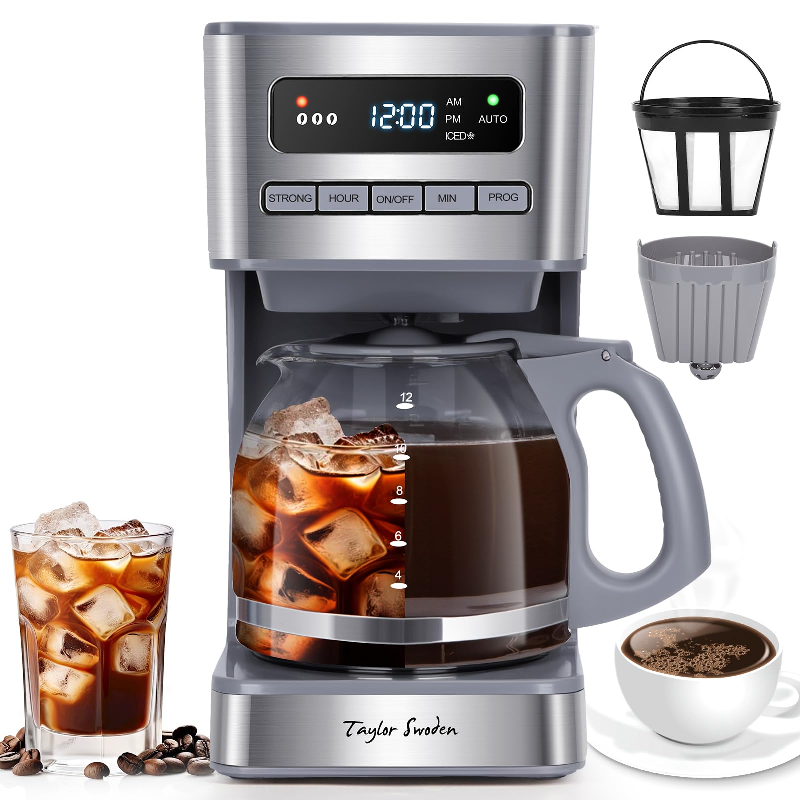 Taylor Swoden 12 Cup Coffee Maker Gray