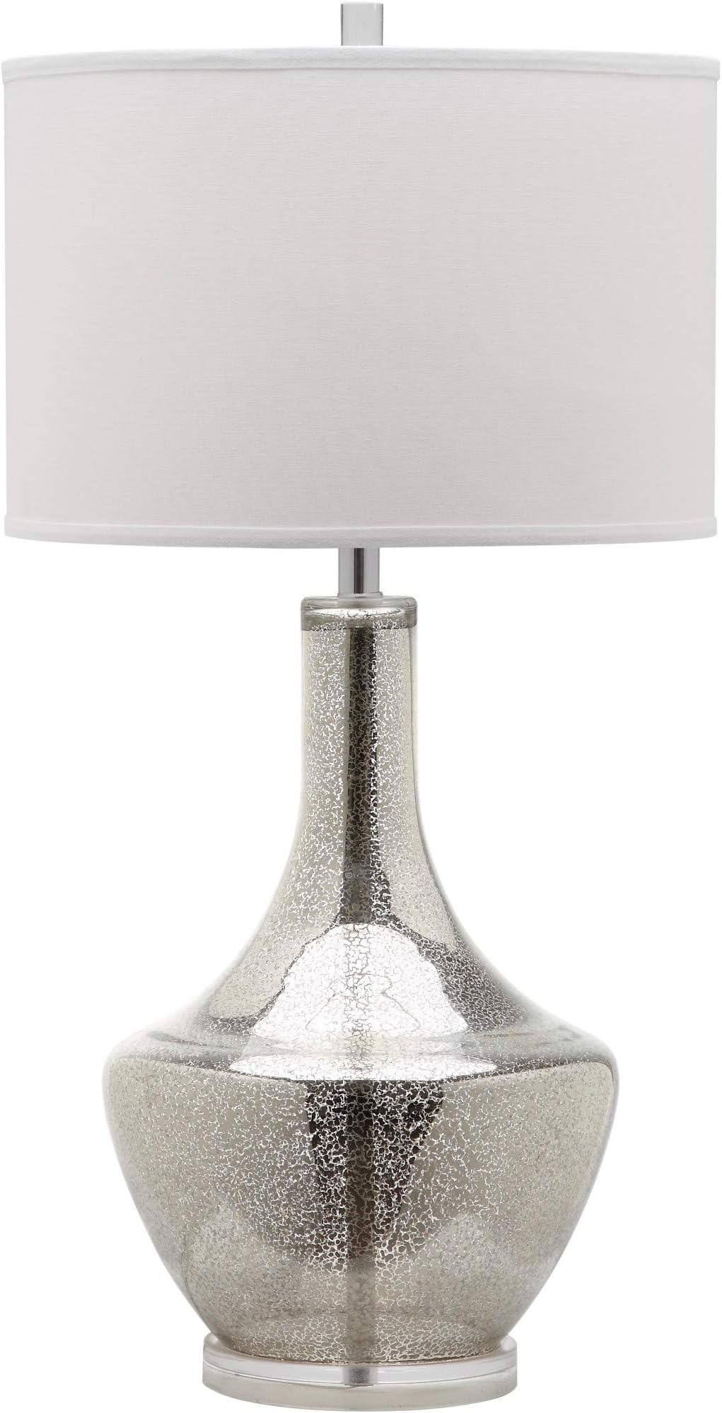 SAFAVIEH Lighting Collection Mercury Silver Glass 35-inch Bedroom Living Room Home Office Desk Nightstand Table Lamp (LED Bulb Included)