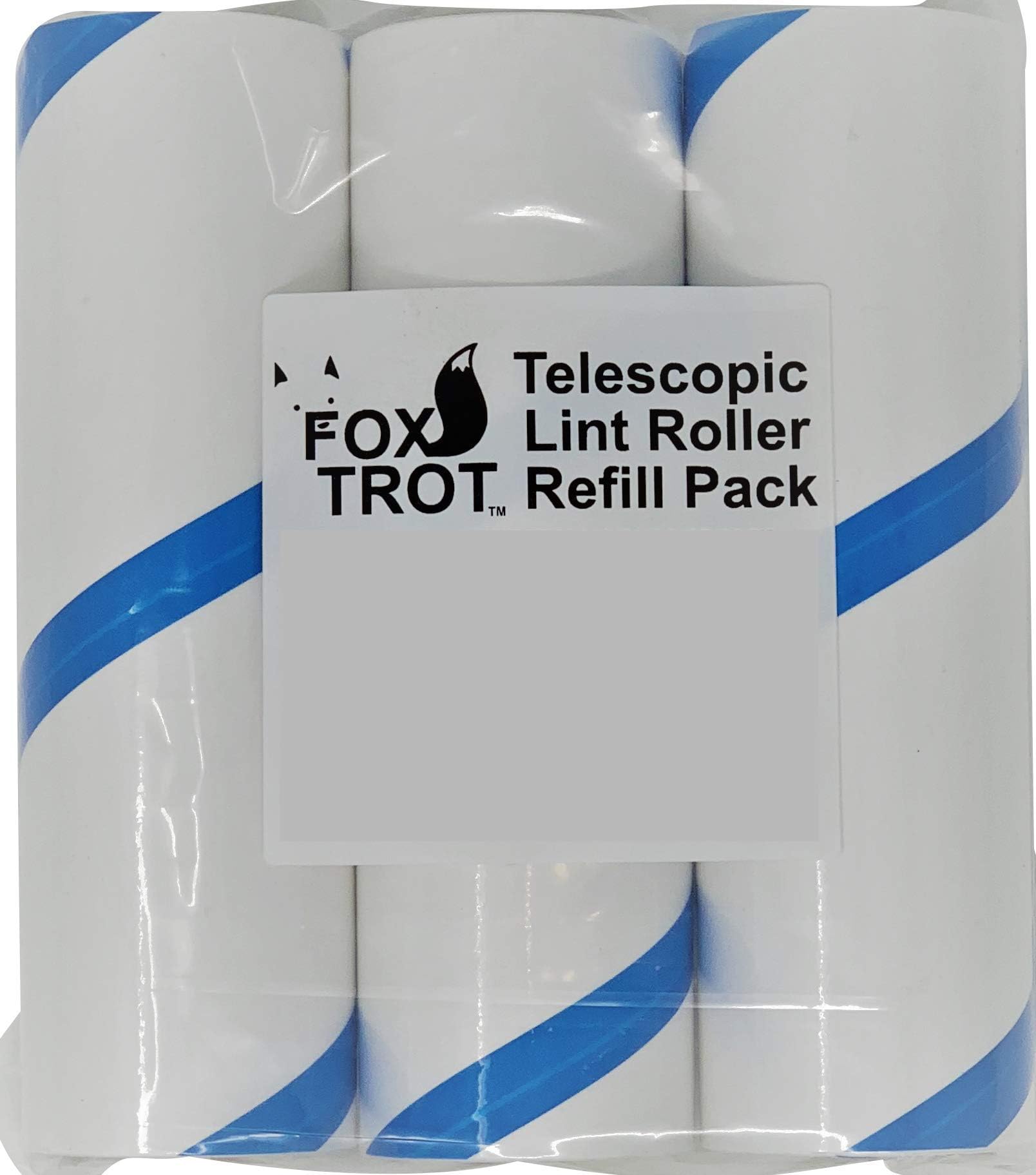Fox Trot Lint Roller Refills - 180 Extra Sticky Sheets for Pet Hair Roller, Sticky Roller, Carpet Roller, Dog & Cat Hair Removal - 6.25” Wide, 60 Sheets Each (Pack of 3)