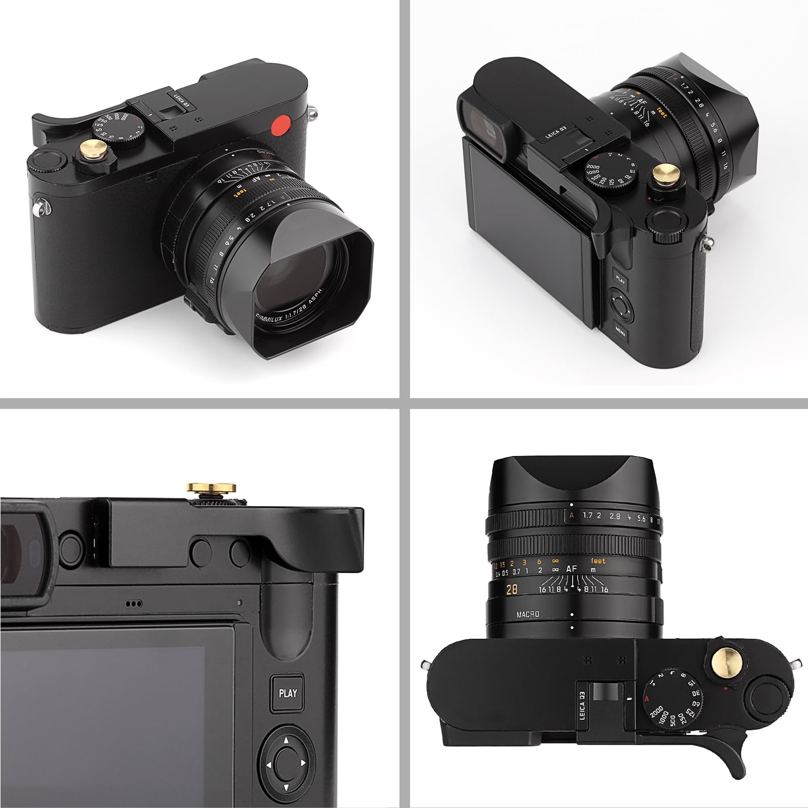 Metalowy uchwyt na kciuk w górę do akcesoriów do aparatu Leica Q3 Haoge THB-Q3B gorąca stopka kciuk w górę podpórka uchwyt uchwyt