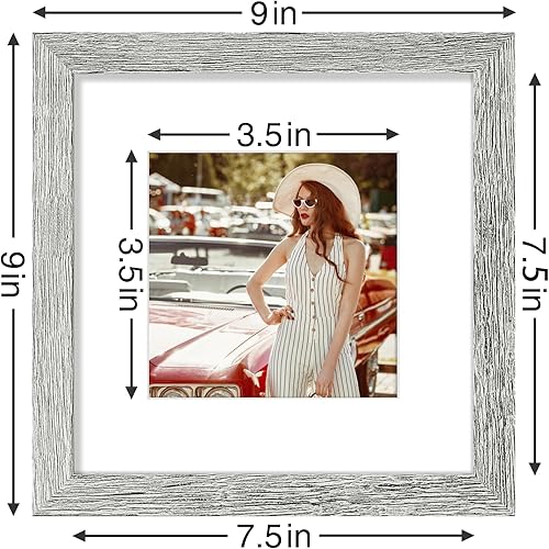 Vista 454 de Vittanly - Juego de 9 portarretratos, plexiglás resistente a rupturas, exhibe fotos de 12 x 12 pulgadas o, con paspartú, de 8 x 8 pulgadas, marcos