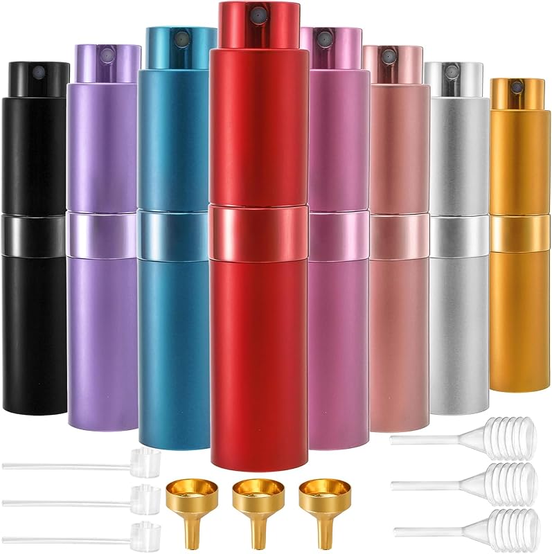 Foraineam Atomizadores de Perfume Recarregáveis com 8 mL, Pacote com 8