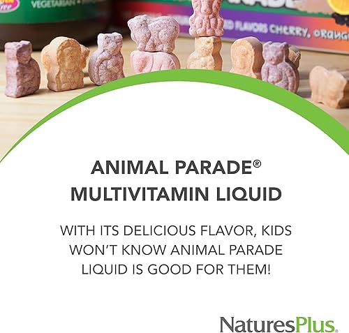 Miniatura 3 de NaturesPlus Animal Parade Source of Life Multivitamínico líquido para niños, sabor a bayas tropicales, 30 onzas líquidas, suplemento alimenticio