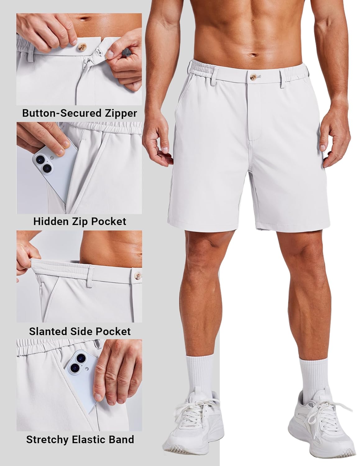 COOFANDY Men's 7 Inch Classic Fit Golf Shorts Lightweight Stretch Quick Dry Hiking Short UPF50 - Image 4