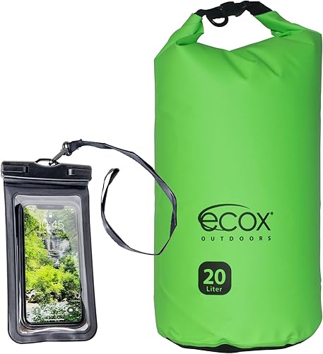 ecox Bolsa seca impermeable al aire libre para actividades al aire libre Construcción de PVC 500D de alto grado Incluye funda impermeable para