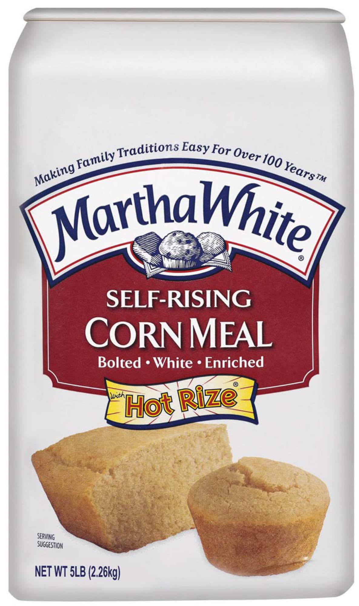 Martha White Self-Rising White Enriched Corn Meal Mix, 5 lb