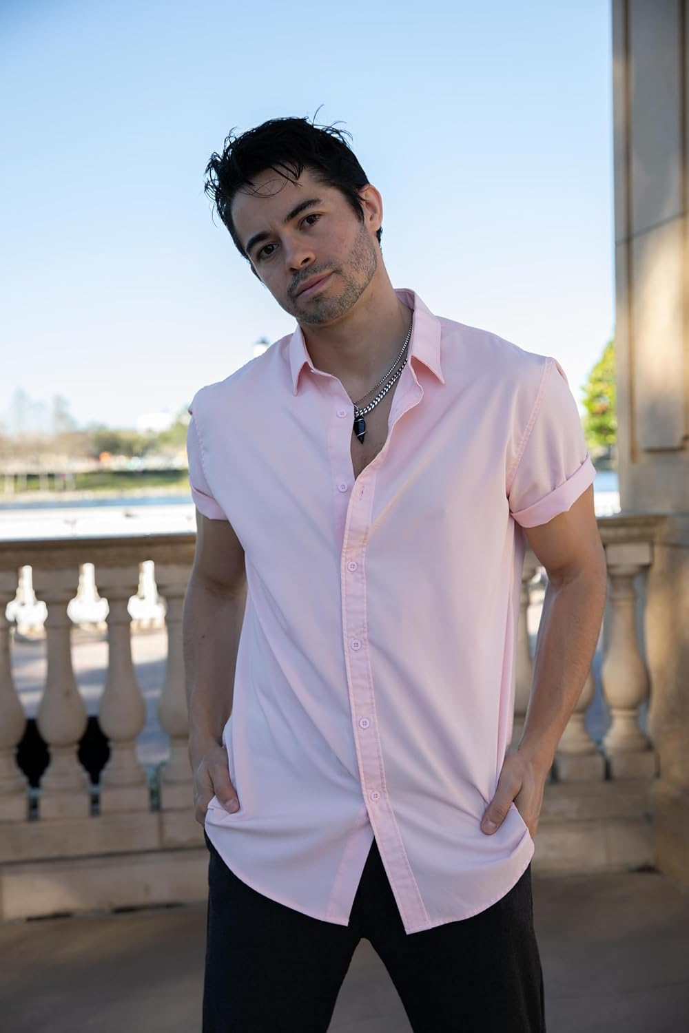 COOFANDY Men's Dress Shirts Short Sleeve Wrinkle Free Business Textured Shirt Casual Button Down Shirts - Image 2