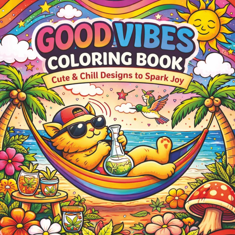 Good Vibes Coloring Book: Cute & Chill Designs to Spark Joy: Relaxing, Cute & Cozy Pages for Stress Relief, Chill Moments & Creative Fun