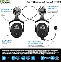 Vista 3 de Casco de seguridad con visera GREEN DEVIL con orejeras Bluetooth y faro 5 en 1 Protección completa Cascos de Construcción con ventilación Hardhat