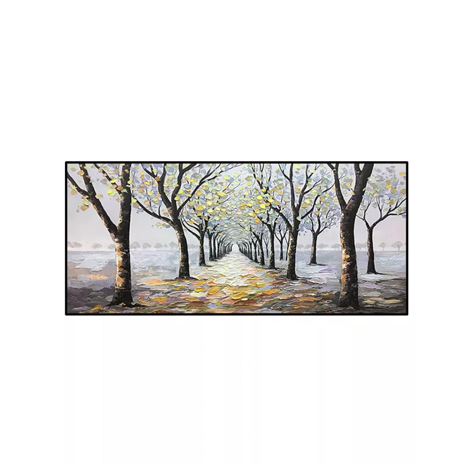 Cuadros de decoración para dormitorios: lienzo abstracto de bosque moderno