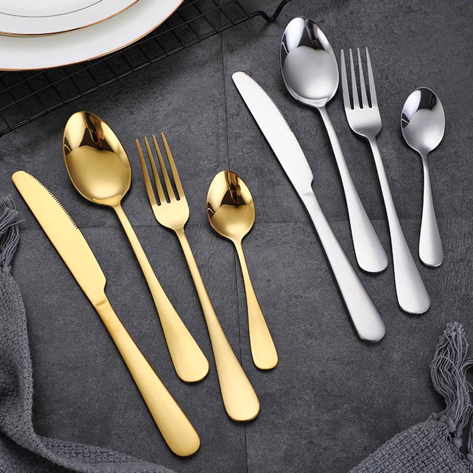 Service De Couverts 30 Pièces En Acier Inoxydable, Pour 6 Personnes,acier Inoxydable Couverts, Ensemble De Couverts Élégant Couverts Pour La Famille, Les Fêtes, Les Hôtels, Les(Black)