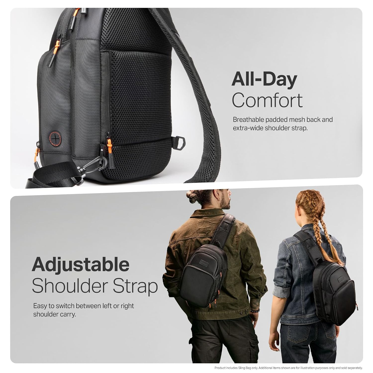 PowerA Sling Bag for PC Handheld Gaming, Fits Steam Deck OLED, ASUS Rog Ally X, Legion Go, MSI Claw, Padded Protection, 4-Compartments, Adjustable Strap, Cable Pass-Through