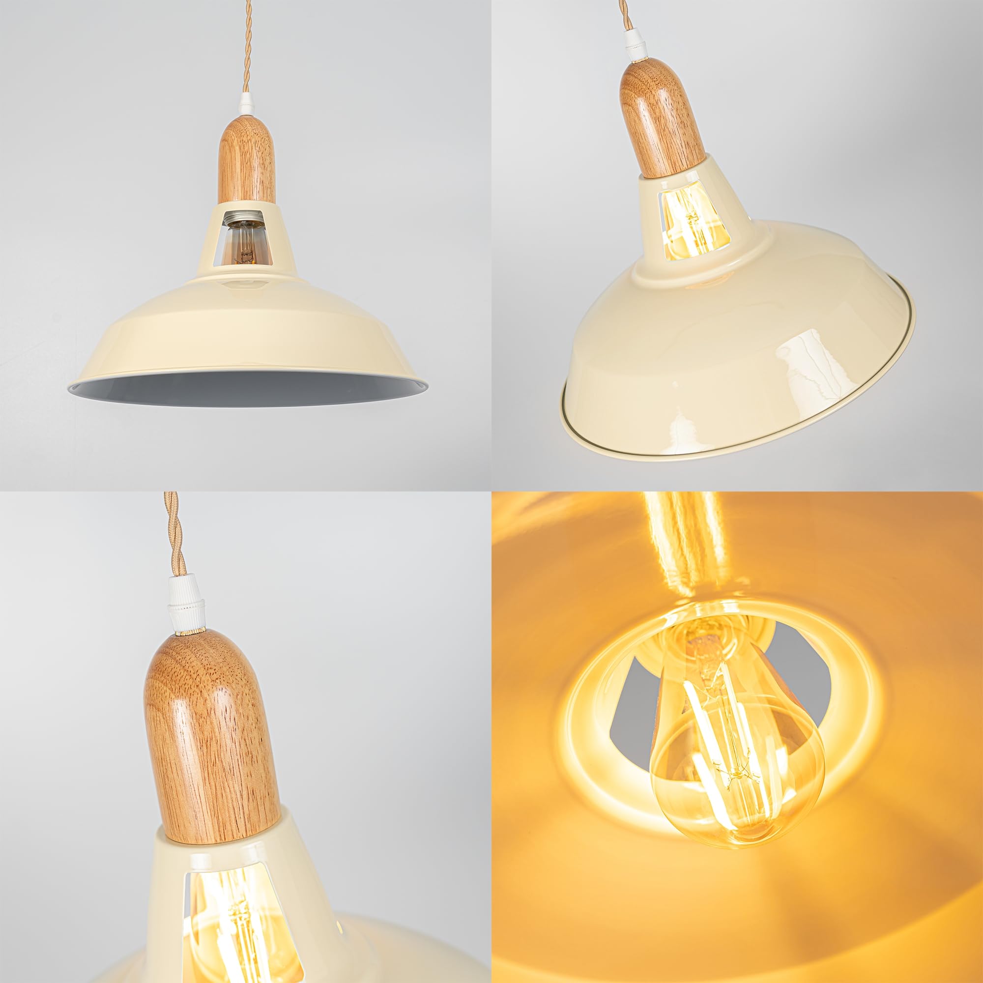 SKIVTGLAMP Adjustable Light, Zipper Switch 12V Retro RV Mid Century Beige Macaron Cover Decorative Ceiling Hallway Light, E26 E27 Wood Socket Semi Flush Mount Interior Lighting for RV Camper