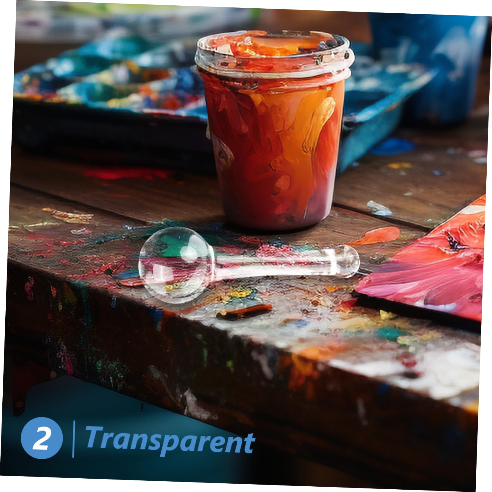 Veemoon Pigment Grinding Pestle Glass Oil Painting Watercolor Tool Manual Paint Grinding Rod Portable