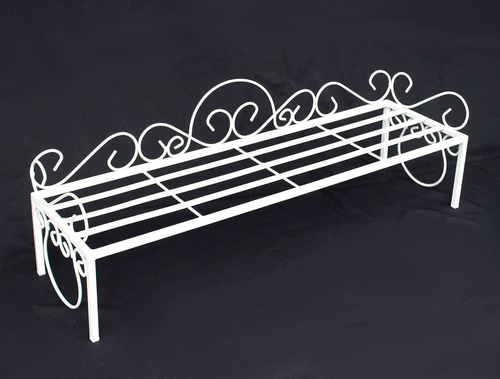 DanDiBo Blumenbank Metall Weiß 75 cm Blumenständer Mi Blumenregal Blumentreppe Pflanzentreppe Blumenregal Pflanzenständer Blumenhocker