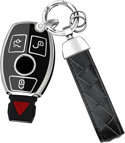 Yonmcfn Funda para llavero Mercedes Benz con llaverollavero, carcasa de TPU suave, compatible con C E S Clase G CLA CLS GLA GLC GLS, ect llave de