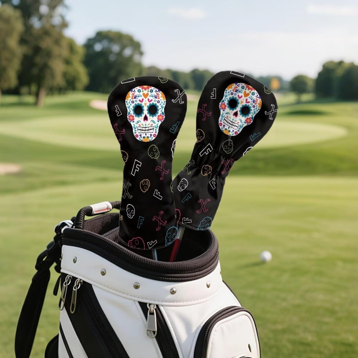 COEQINE 2/3/4 Piece Golf Head Covers for Woods and Driver Funny Golf Headcovers Gifts for Dad, Men, and Women