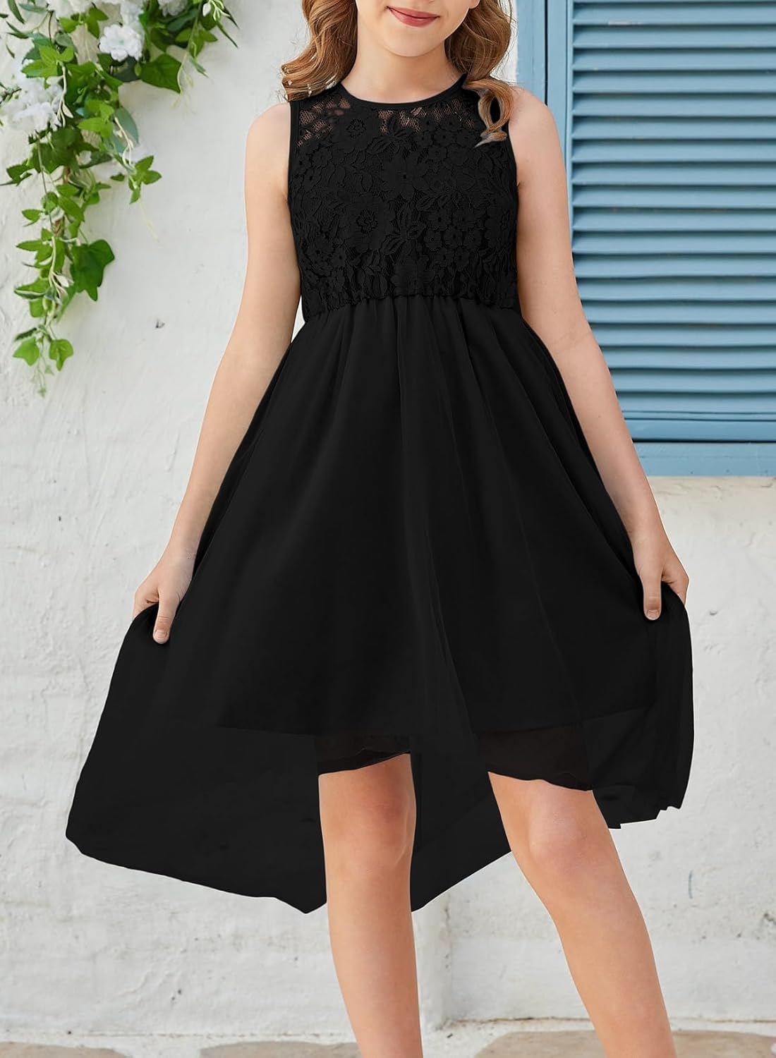 blibean Girls Summer Dress Tween Flower Lace Sun Dresses Size 6-15 Years - Image 2