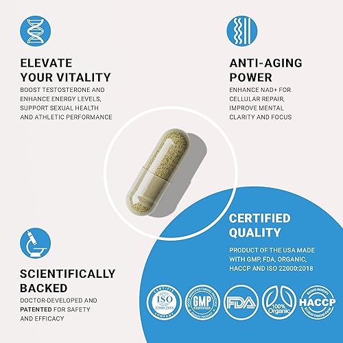 Miniatura 3 de Suplemento NAD HIM NAD fórmula de bienestar de ribósido de nicotinamida, ayuda a restaurar los niveles de NAD, apoya los niveles de testosterona,