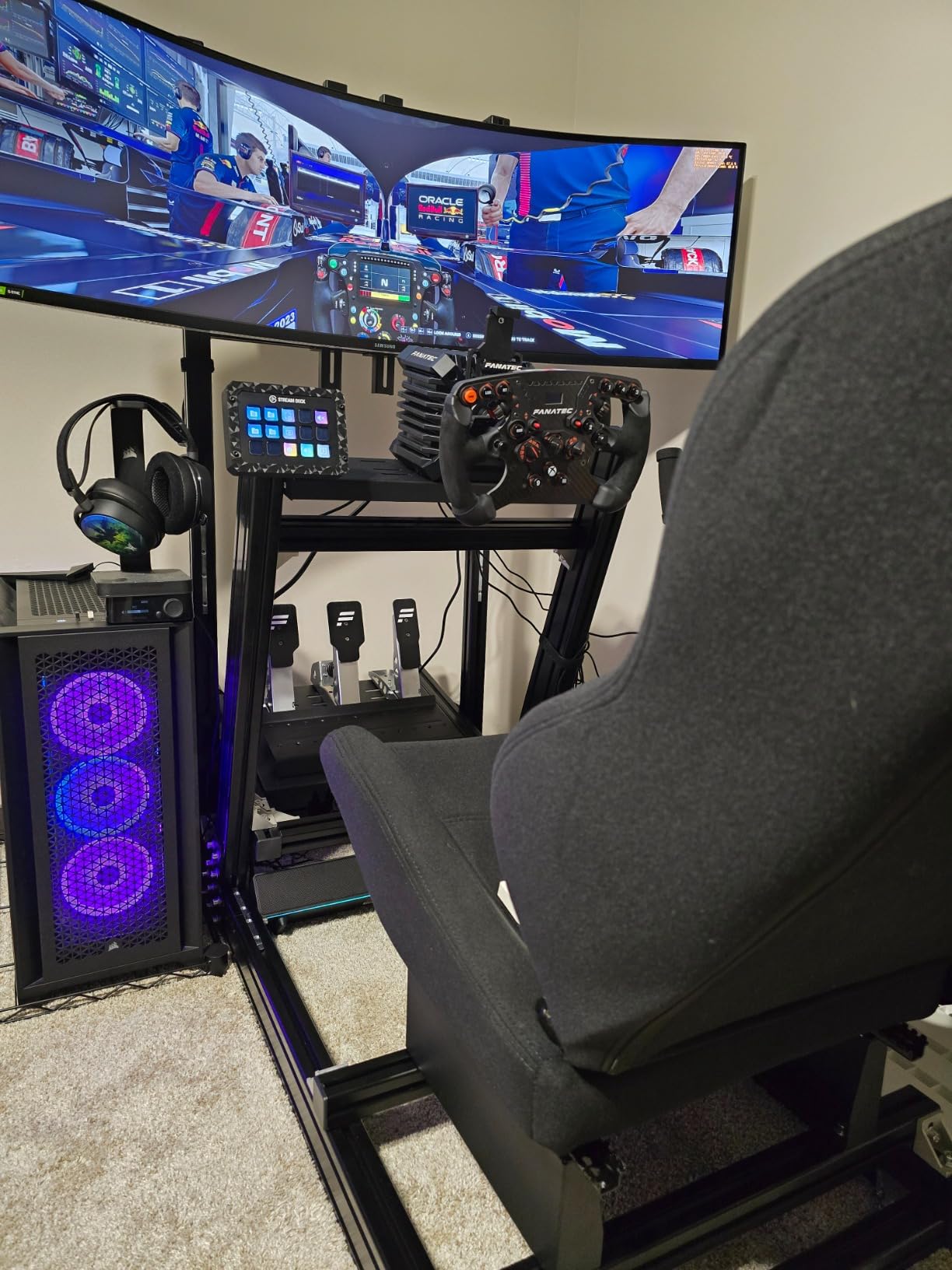 Amazon.com: Marada Aluminum Profile Racing Simulator Cockpit With ...