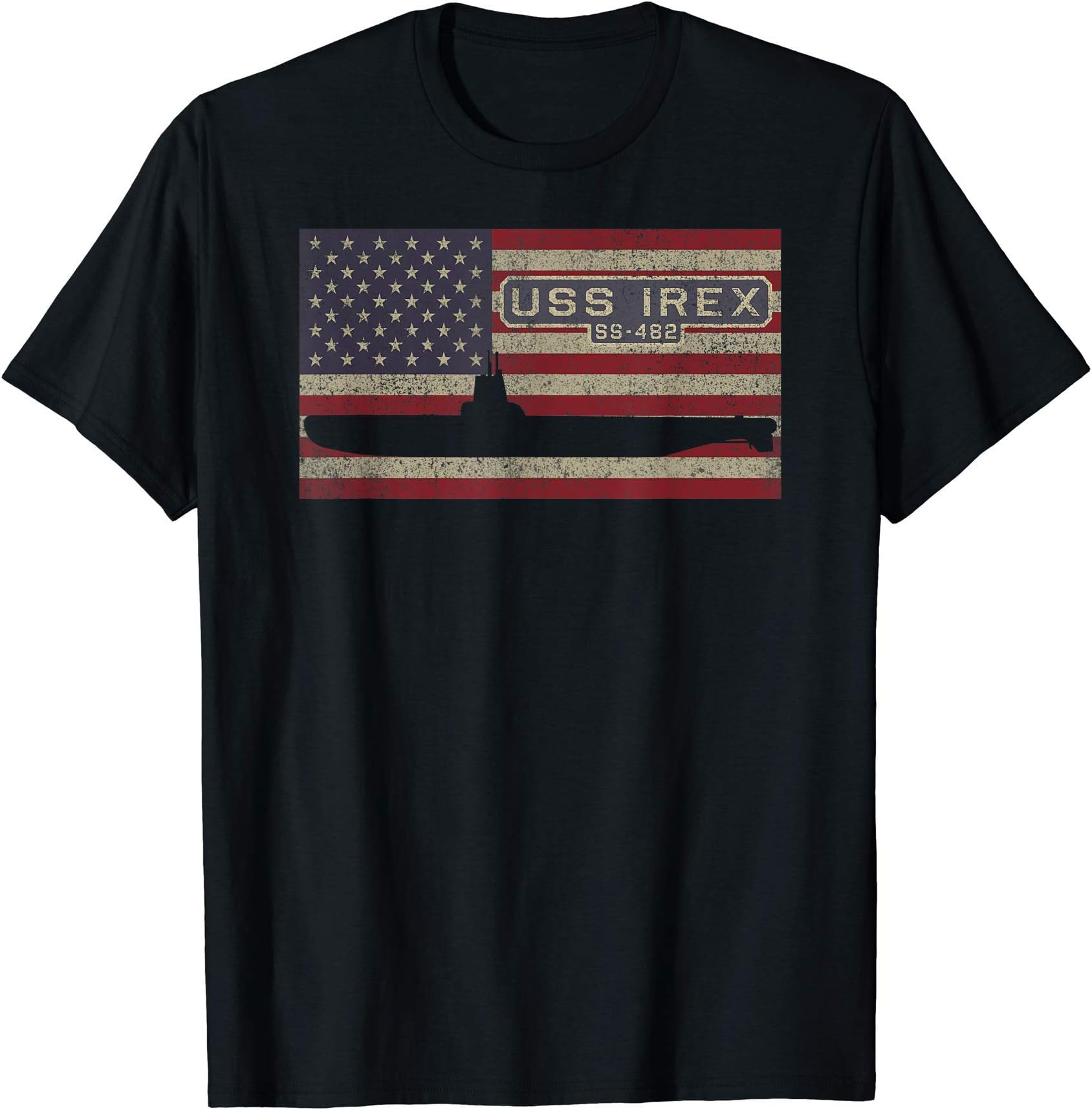 USS Irex SS-482 Submarine USA American Flag T-Shirt