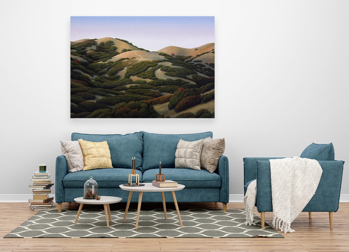 VERRE ARTVERRE ART Printed Framed Canvas Painting for Home Decor Office Wall Studio Wall Living Room Decoration (60x45inch Wrapped) - Foothills