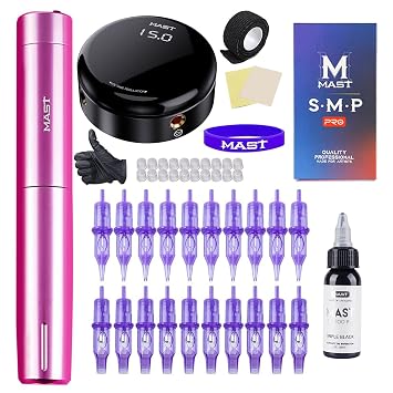 Mast Tour Y22 Tattoo Wireless Pen Machine Kit Tattoo Pen Kits Mast Pro Cartridges Needles Mast Halo2 Power Supply