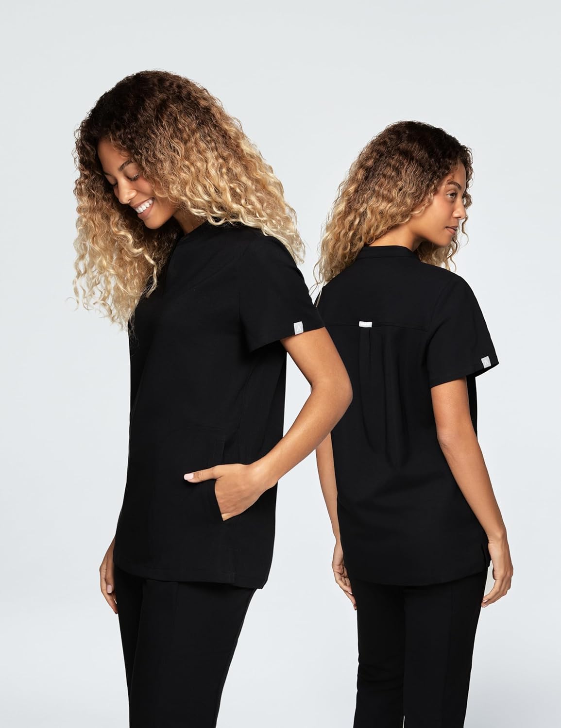 Callie Scrub Top for Women –2 Pockets, Modern Mandarin Collar, High Stretch, Easy Care, Classic Fit - Image 2