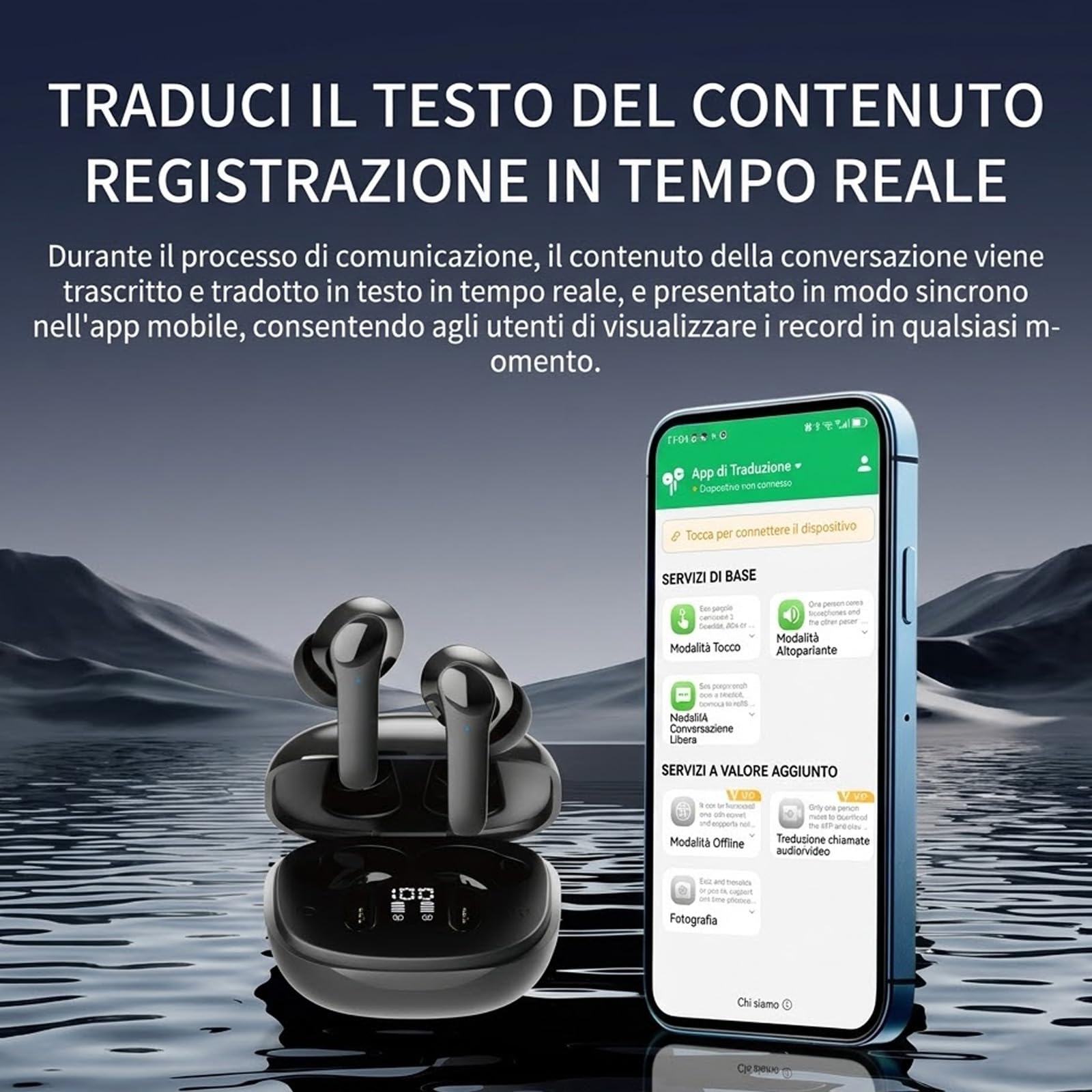 Yunrui Norevo Smart AI - Cuffie Bluetooth con traduzione in tempo reale con supporto per la traduzione bidirezionale multilingue (nero) - 5