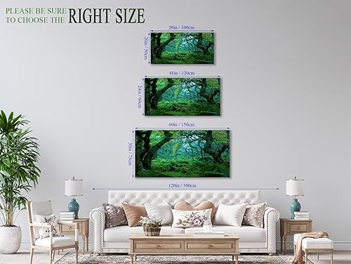 Miniatura 2 de Lienzo de bosque verde para pared, decoración de sala de estar, árboles grandes, imagen de naturaleza, lienzo moderno y grande, arte de madera