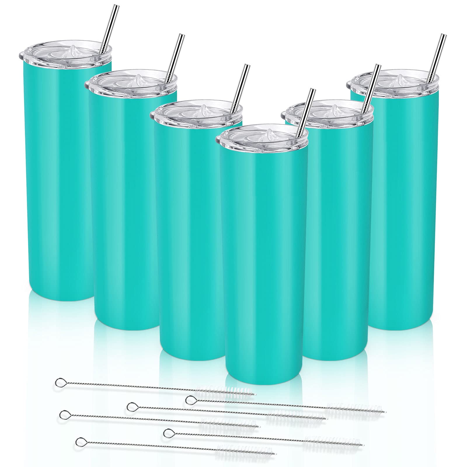 Buy 6 Pack Skinny Travel Tumblers, Stainless Steel Skinny Tumblers with