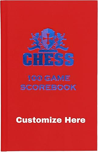 Miniatura 7 de WE Games Libro de notas de ajedrez de tapa dura personalizado, negro, 100 páginas, ideal para clubes y torneos