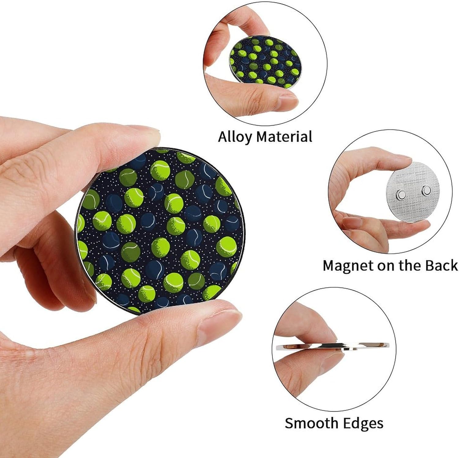 Tennis Balls Polka Dots Fridge Magnets Refrigerator Decor for Home Kitchen Bar 2 Inch image 3