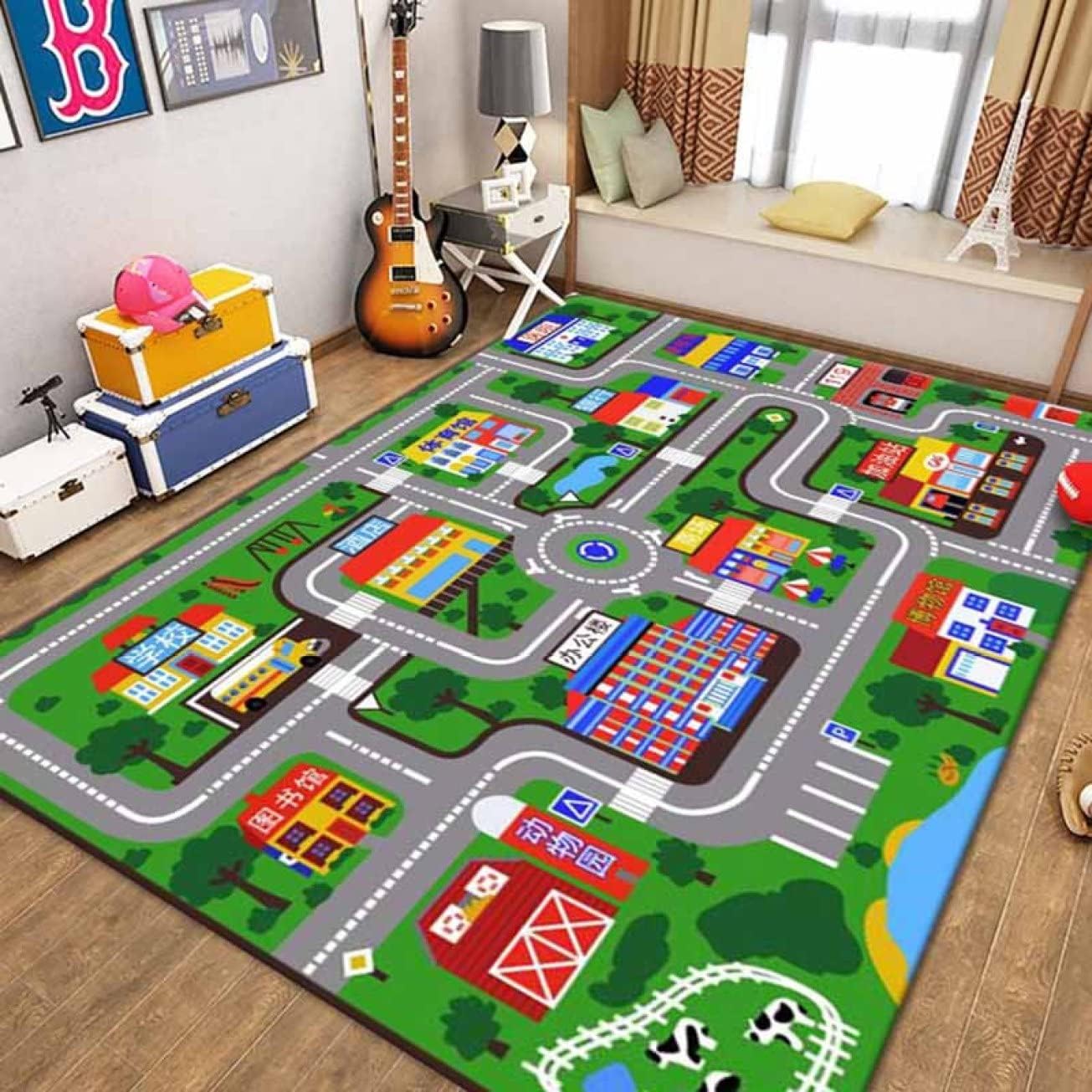 [NHYGDY] キッズマット 子供部屋 ラグ 防汚 撥水加工 滑り止め付き 数字柄 子ども部屋 おもちゃ プレイマット 床暖房対応