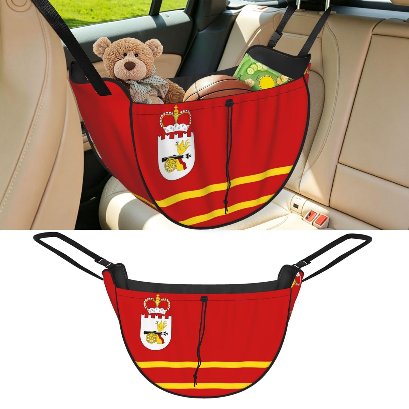 Cntdbu Black Flag Of Smolensk Car Seat Organizer-Backseat Storage Bag For Travel
