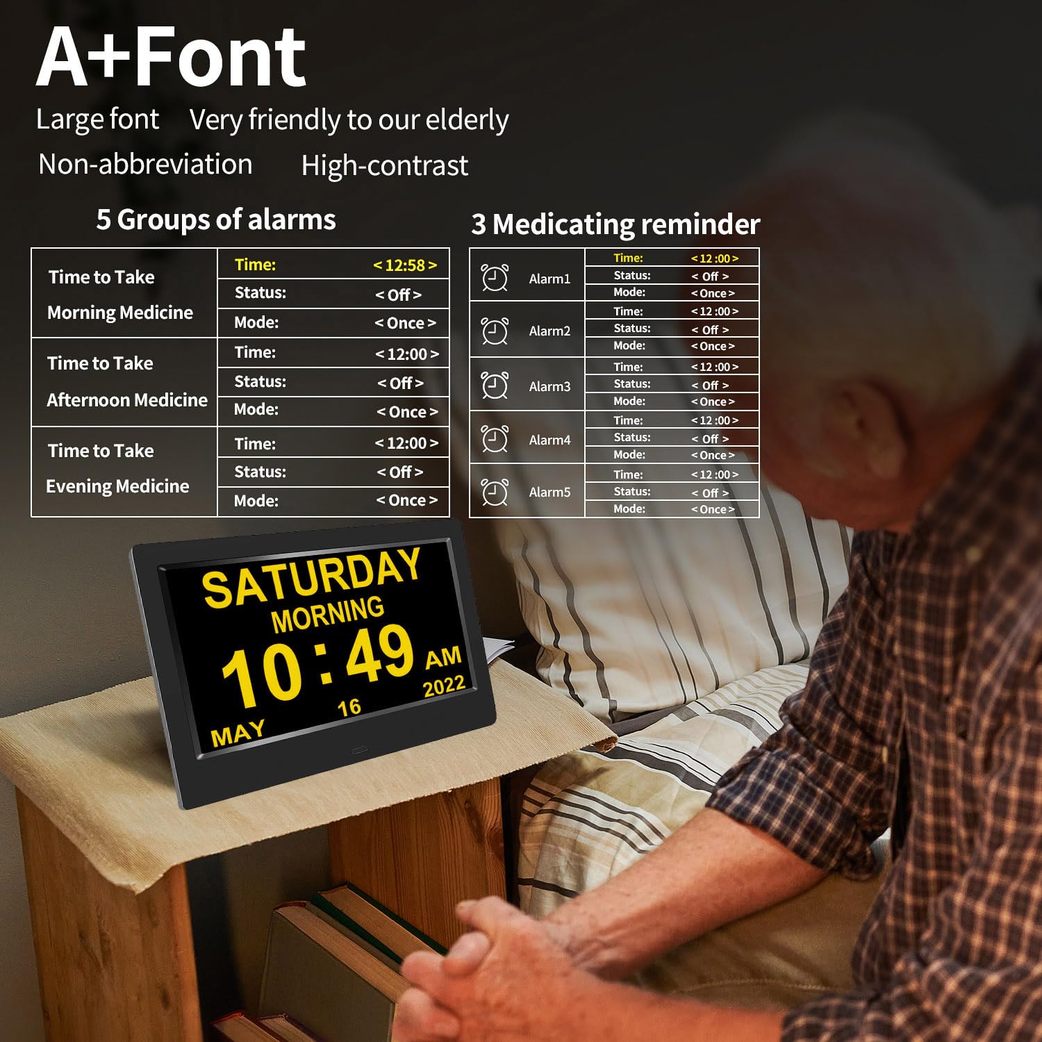 Wall Clocks Battery Operated AINFTIME Large Display Digital Clock With ...