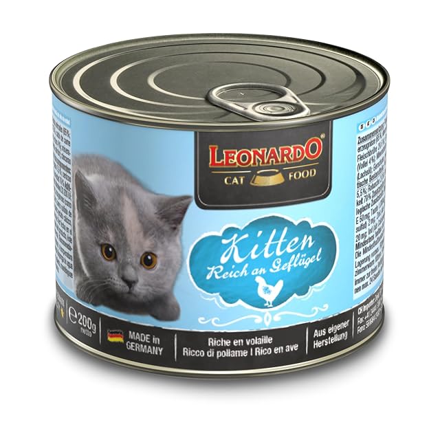 Foto 2 de 6 de Leonardo Alimento húmedo Kitten Rico EN Ave 6X200GR LATAS