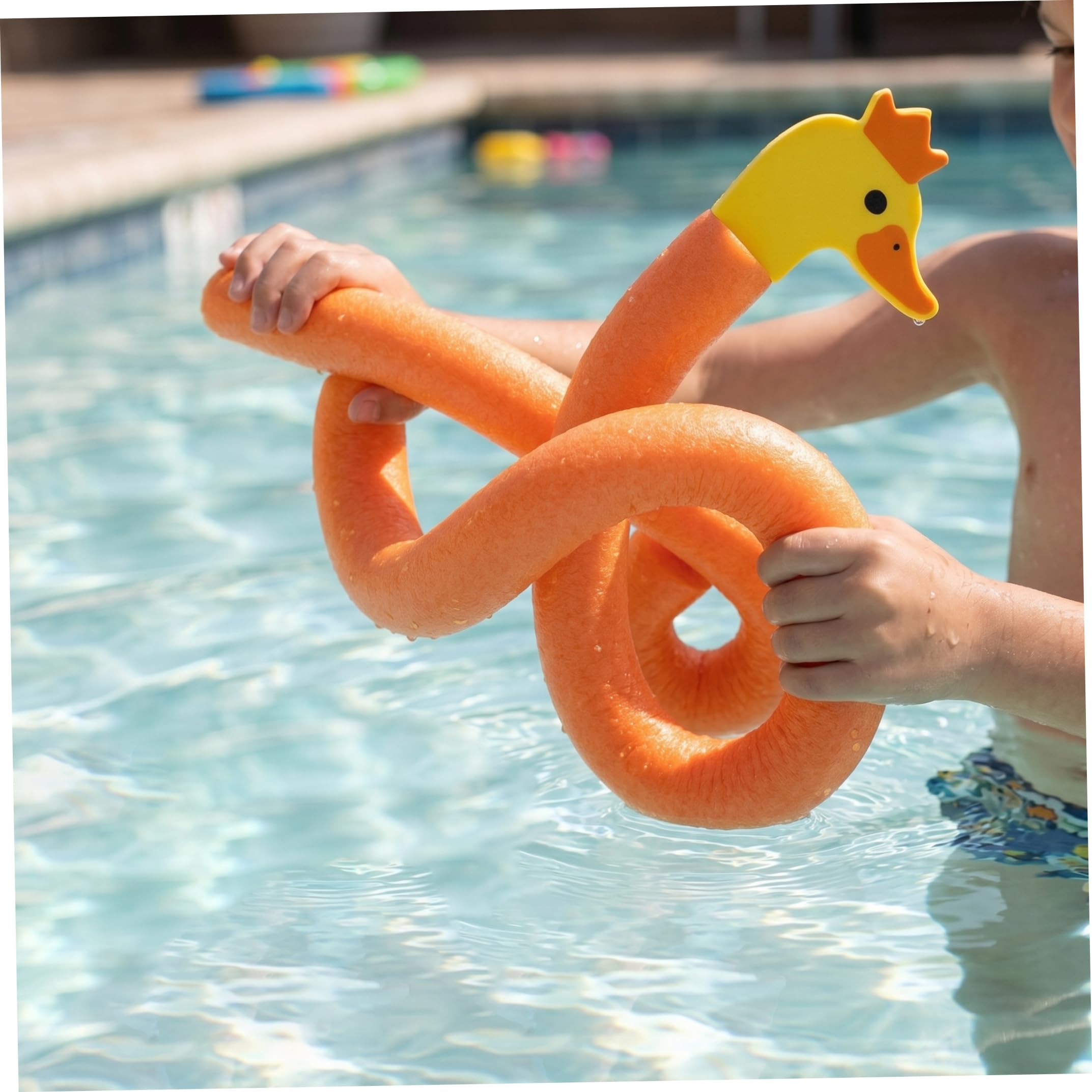 Kinder-Schwimmnudeln, niedliche Entenform, Poolnudel, Schaumstoff, hoher Auftrieb, für Kinder-Poolspiele, 167,6 cm, Gelb