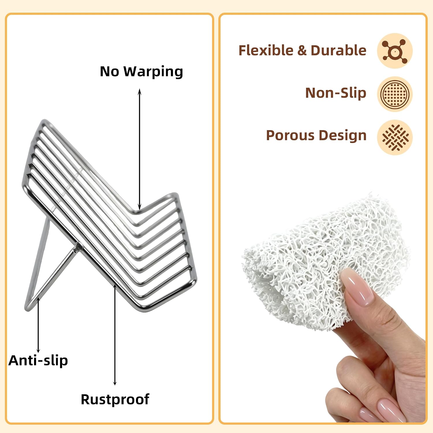 2 Pack Soap Dish Stainless Steel Self Draining with Tray