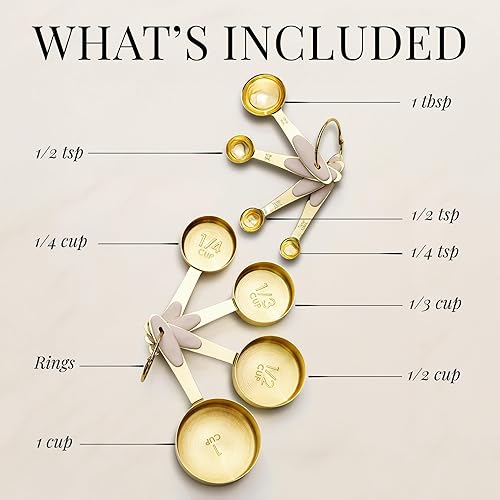 Miniatura 8 de Juego de tazas y cucharas medidoras de acero inoxidable en color dorado y cobre