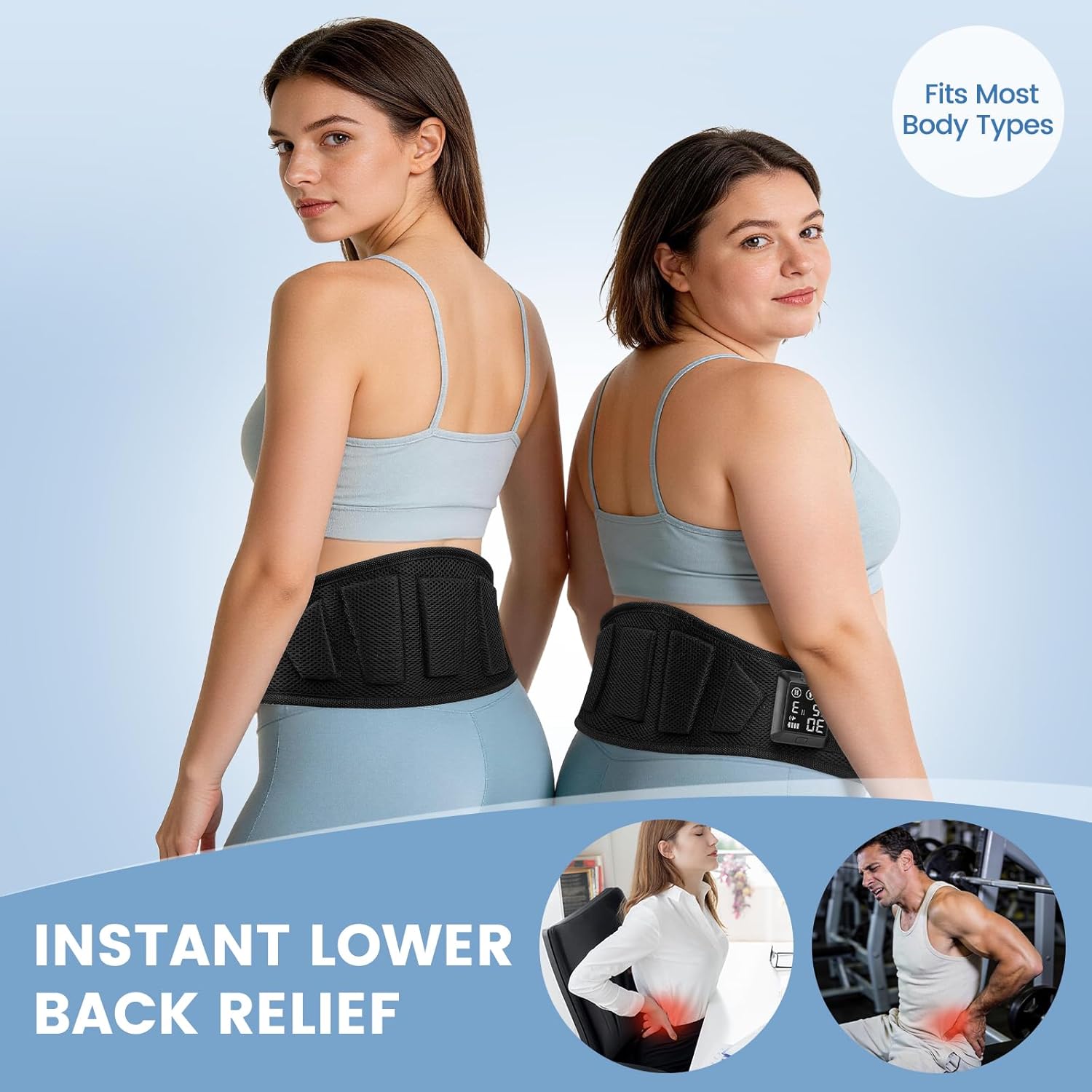 Waistbands, Lower Back Brace for Men & Women(Black)