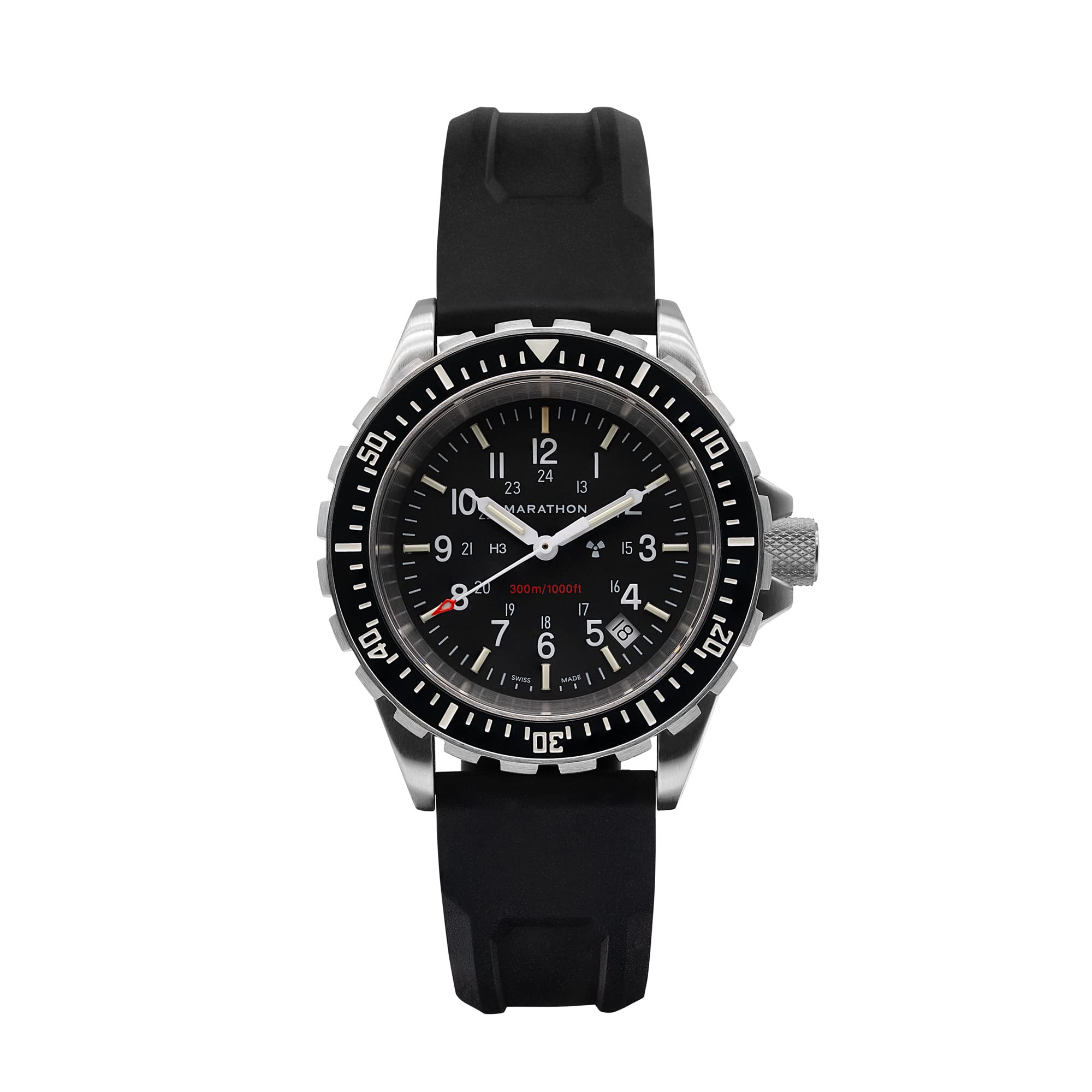 ムク SAR Marathon Swiss Made Stainless Steel Water Resistant Large 41mm
