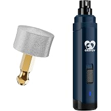Casfuy N10 Dog Nail Grinder & Replaced Grinder Head Bundle Dark Blue