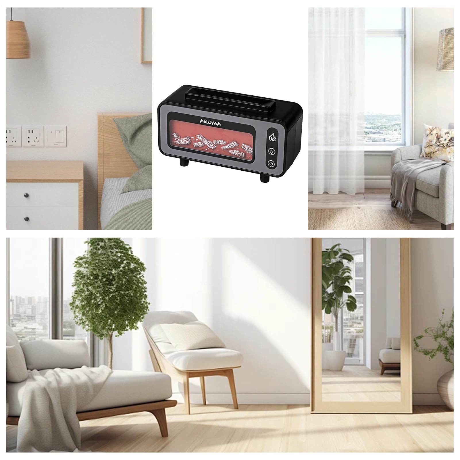 Dyfuzor kominkowy LED, inteligentny USB, cicha praca