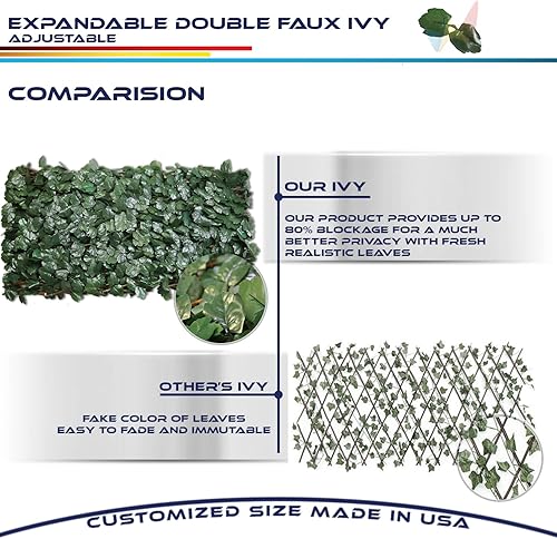 Miniatura 8 de Windscreen4less - Pantalla de privacidad para valla de hiedra artificial (extensible), Verde