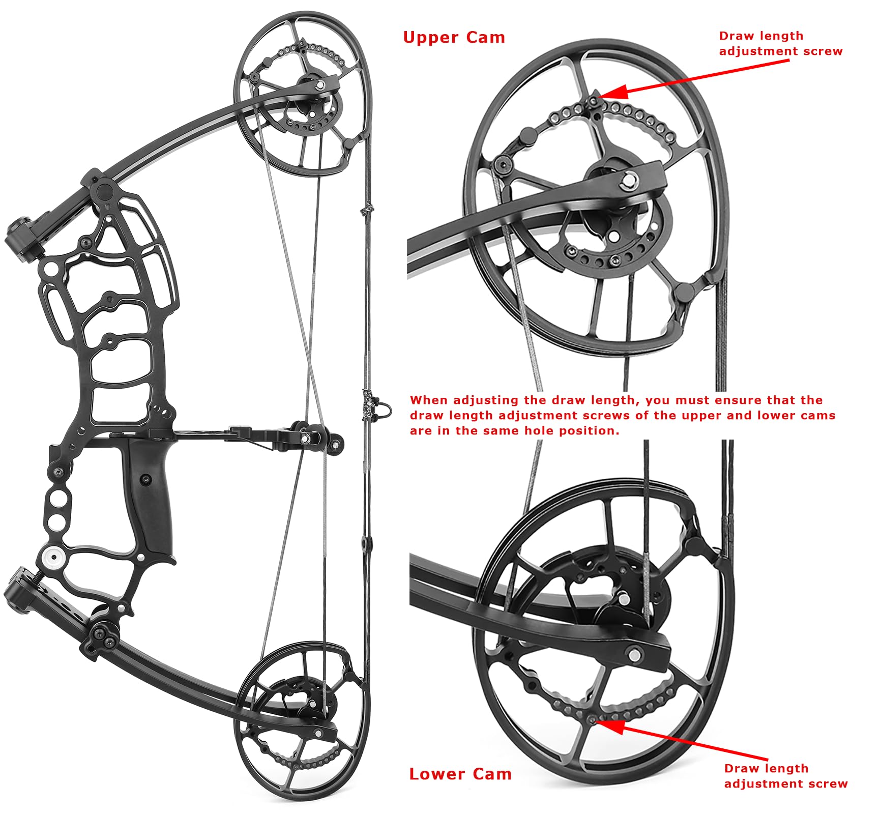 20" Arco Compound 40~65lbs Arco a Sfera in Acciaio,Utilizzare Frecce e Sfere in Acciaio,Arco da Caccia per Adulti per Tiro con L'Arco da Caccia RH & LH